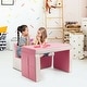 preview thumbnail 4 of 8, Gymax Multi-functional Kids Sofa Table Chair Set 2 Seat Couch