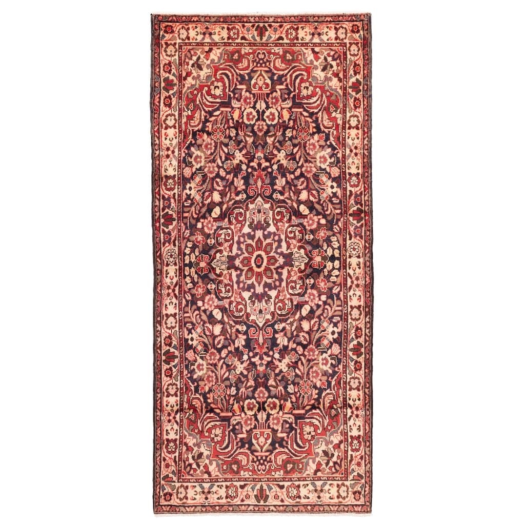 ECARPETGALLERY Hand-knotted Andelz Black, Red Wool Rug - 3'10 x 9'0