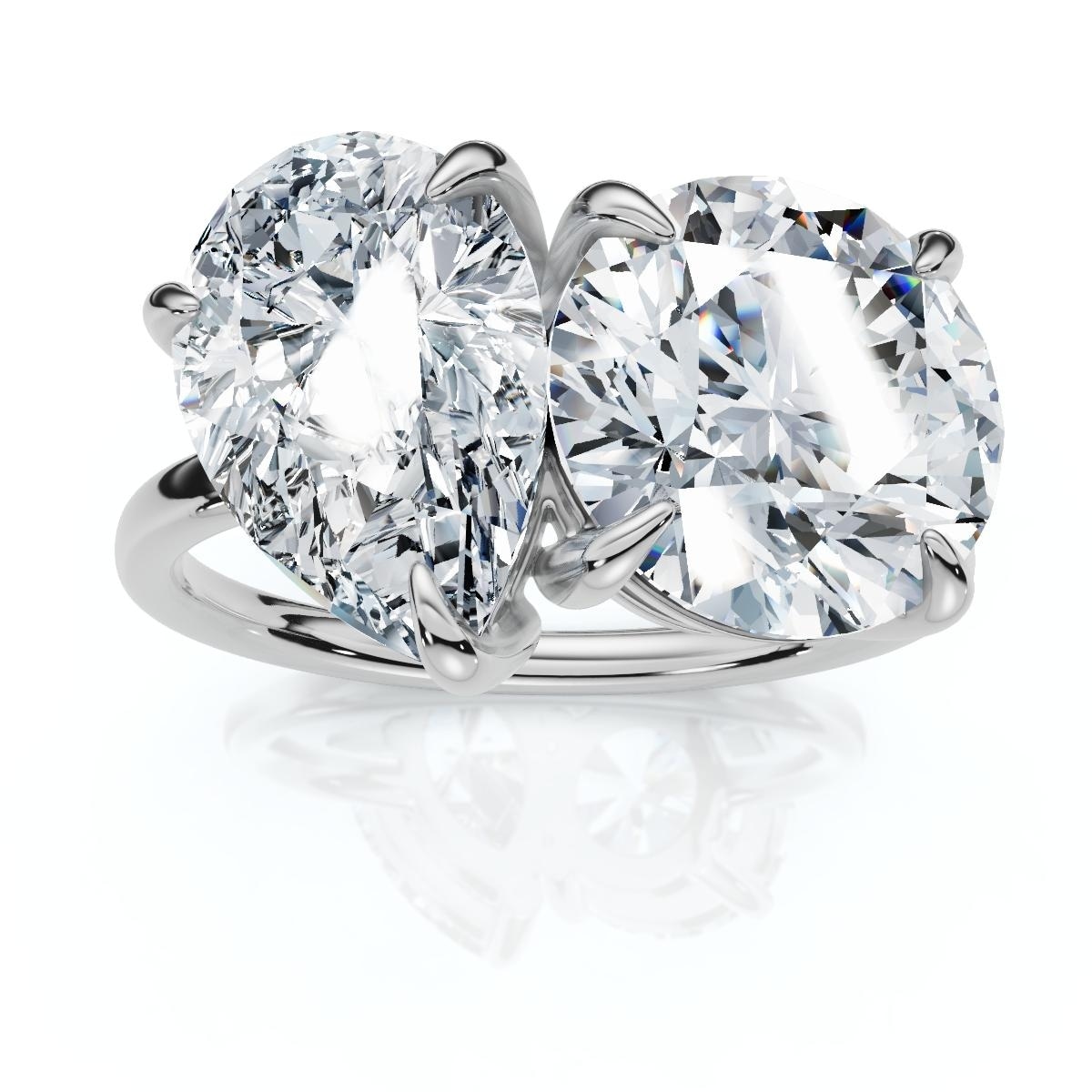 Bliss Diamond Certified Toi Et Moi 5Ct Diamond Ring Gold Lab Grown