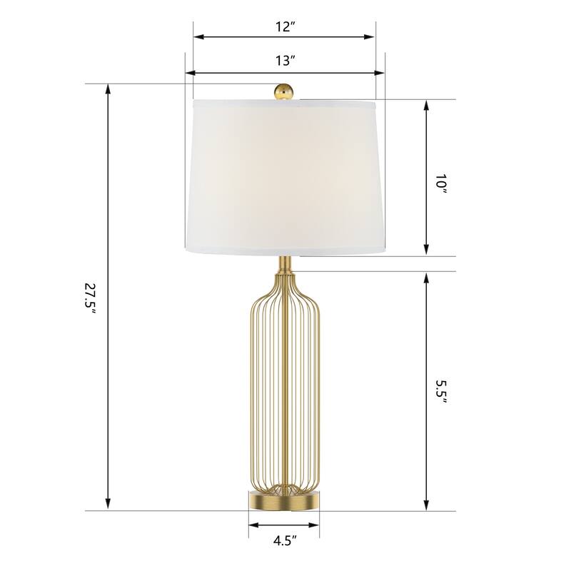 28.57" Metal line Table Lamp Set (Set of 2)