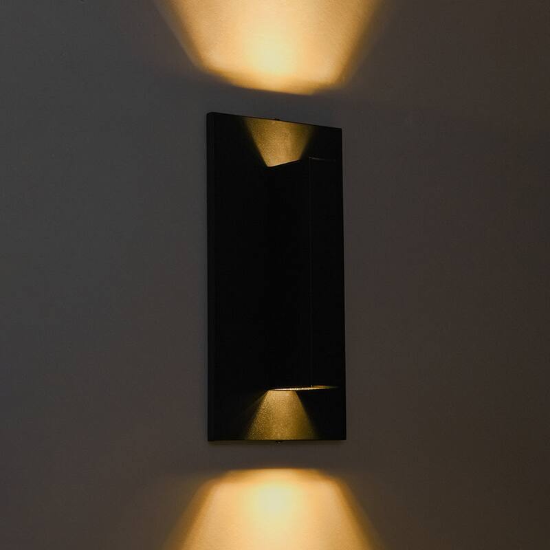 Dimmable LED Dual-opening Rectangle Block Exterior Wall Sconce - 7.9 in