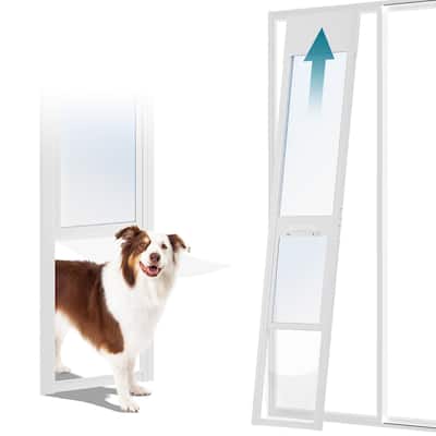 Dog Door for Sliding Glass, Adjustable Height, Pet Door with Lock