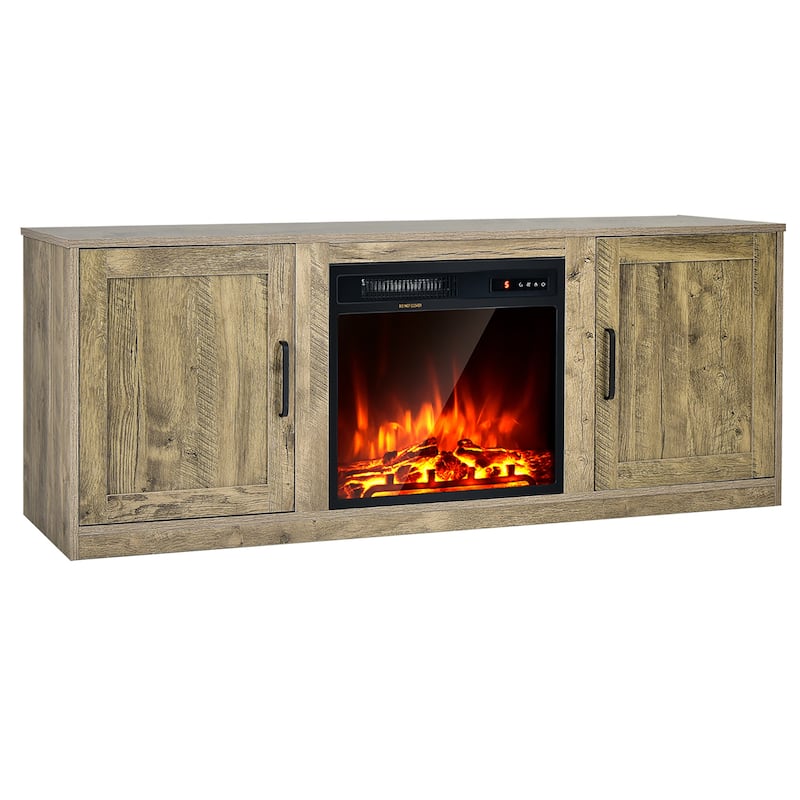 Costway 58'' Fireplace TV Stand Entertainment Console W/ 18'' Electric