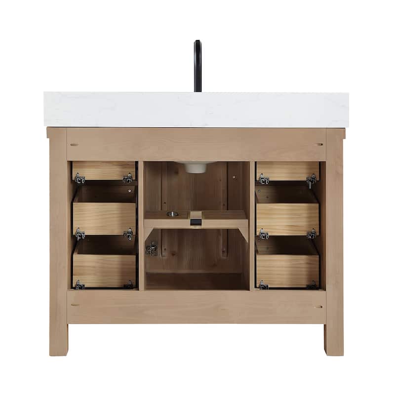 Javier Bath Vanity with Composite Stone Top and Mirror