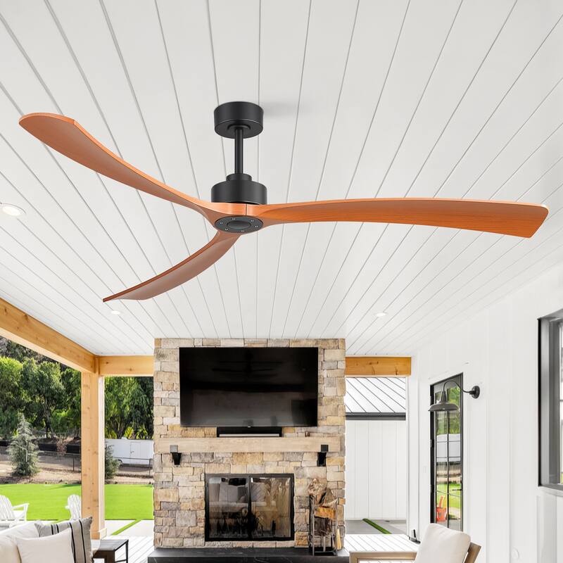 72" Large Modern ABS 3-Blade Ceiling Fan No Light with Remote