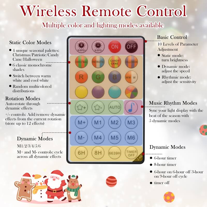 Gymax Smart Pre-Lit Artificial Christmas Tree w/ Remote Control