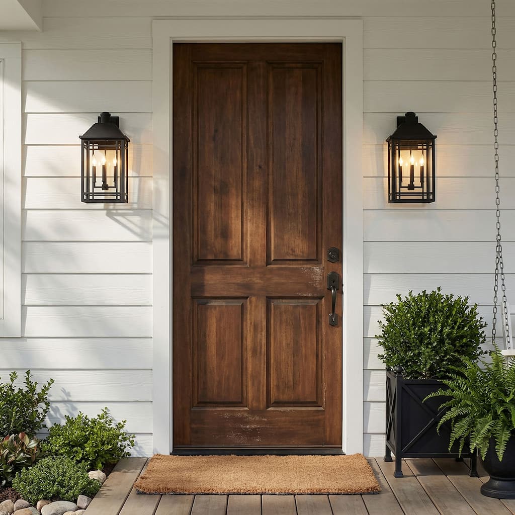 Braden 3-light Black Outdoor Wall Lantern