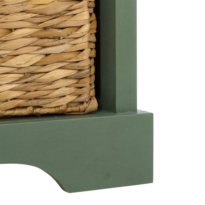 SAFAVIEH Euphemia Brown Woven Storage Basket Bench - 33.5" x 16.1" x 19.9" - 34"W x 16"D x 20"H