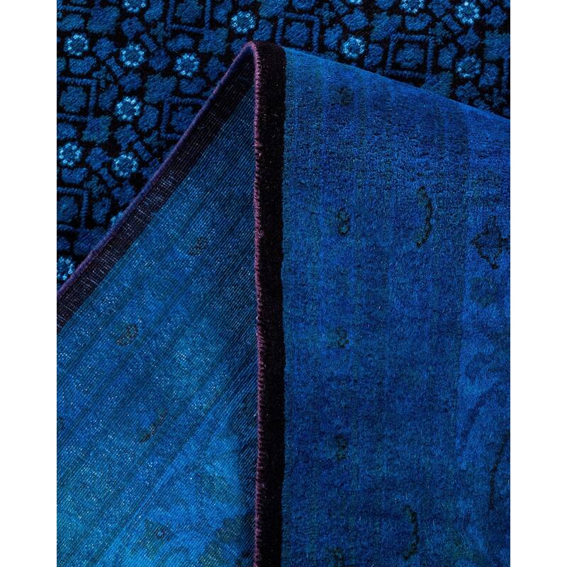 Fine Vibrance One-of-a-Kind Hand-Knotted Area Rug - Blue, 9' 1" x 12' 2" - 9' 1" x 12' 2"
