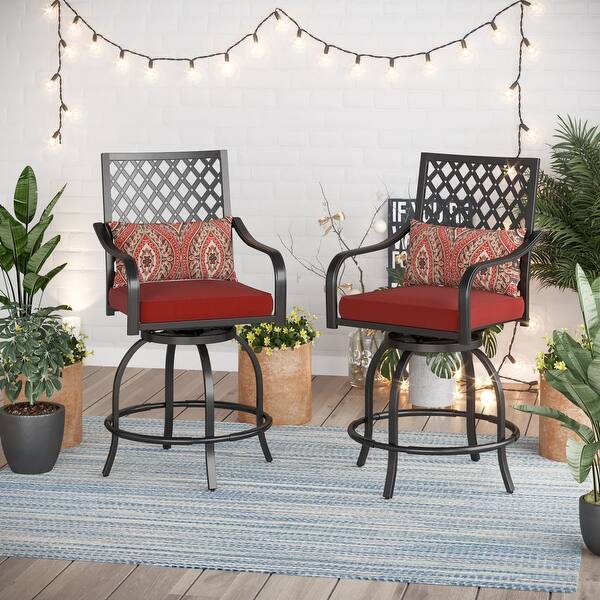 Teluk Extra Wide Swivel Bar Stools (Set of 2) by Havenside Home On