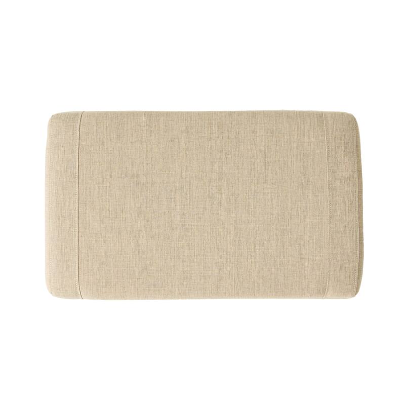 Beige 29.6" Button Tufted Arm Chair with Ottoman