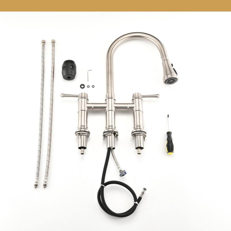 Dornberg 2-handle Bridge Kitchen Faucet With Pull-out Sprayer