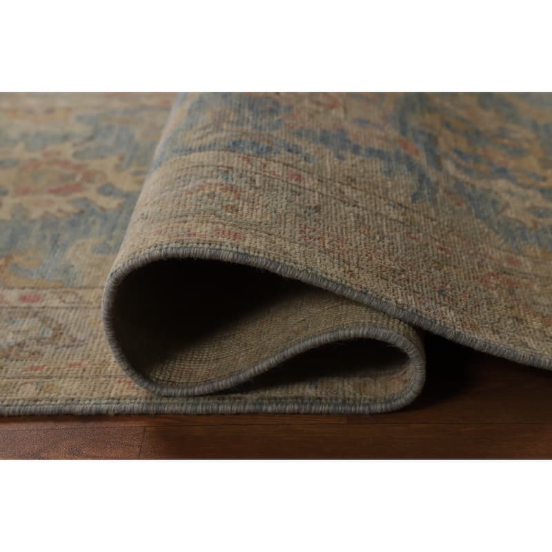 Hand Knotted Oriental 100% Wool Carpet Transitional All-Over Navy Blue & Blues Oushak Runner Rug - 11' 2'' X 2' 11''