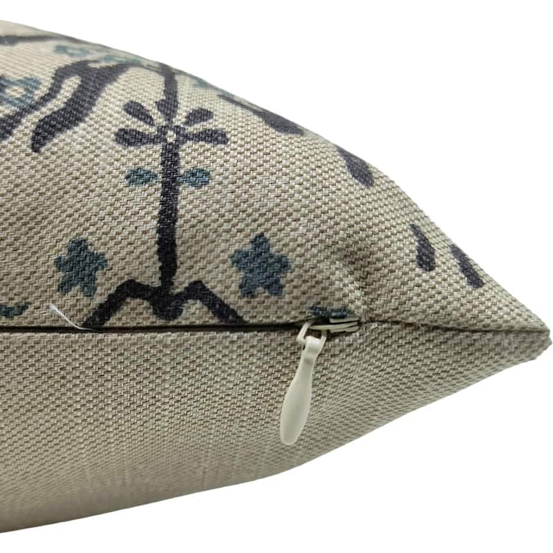 Fabdivine Linen Bohemian Sofa Block print pillow Cover