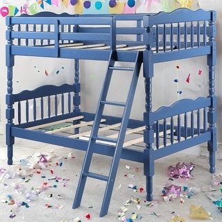 Classic Rectangular Design Twin over Twin Bunk Bed-Grey