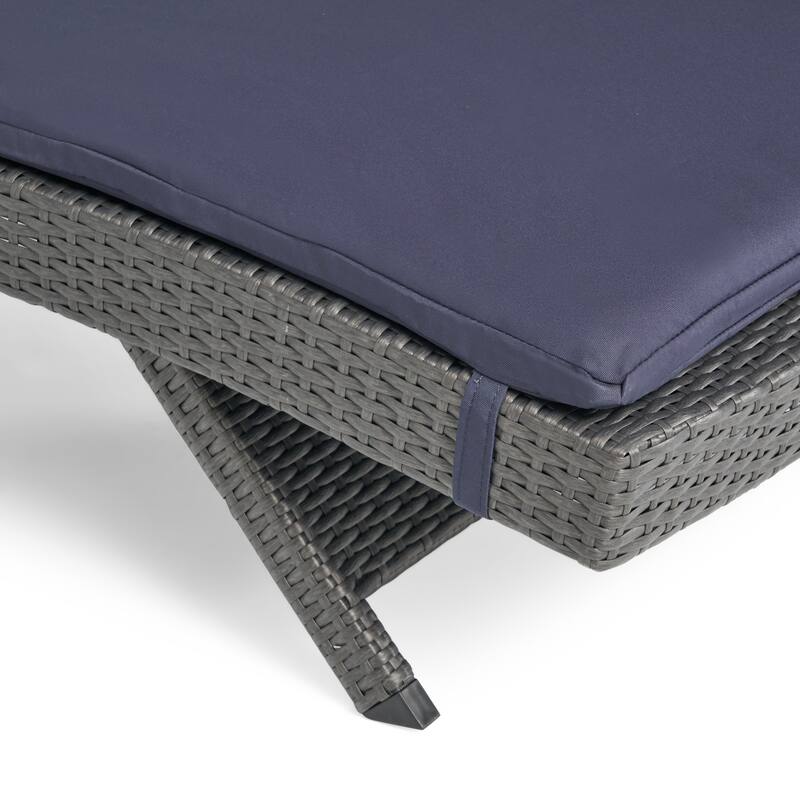 Salem Outdoor Wicker Adjustable Chaise Lounge with Cushion by Christopher Knight Home