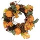preview thumbnail 1 of 1, Pumpkin and Pinecone Fall Harvest Wreath - 13.5" - Unlit