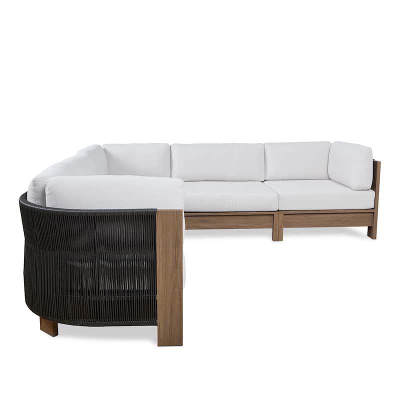 Stratton Outdoor 5-Piece Modular Sectional with Sunbrella Cushions