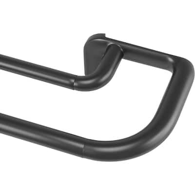 Wrap Around Design Twilight Double Curtain Rod Set, 66 to 144 Inches - Black