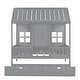 preview thumbnail 4 of 11, Twin Size Wood House Bed & Daybed with Twin Size Trundle, Slat Support