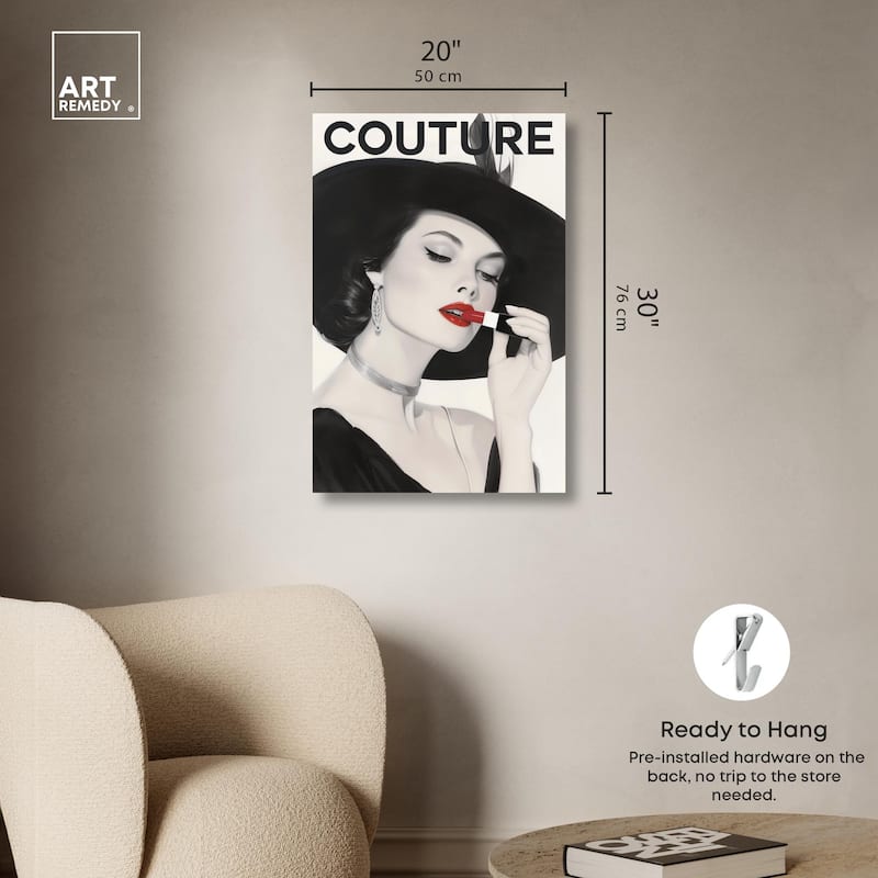 Lipstick Magazine Cover Canvas by Art Remedy, Gallery Wrapped