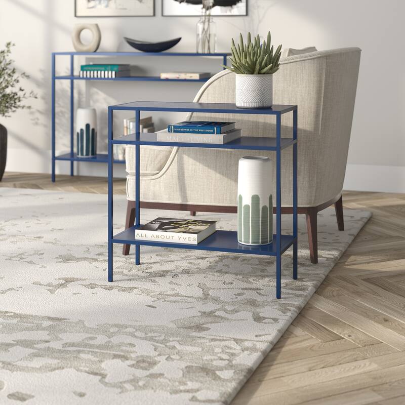 Ricardo Side Table with Metal Shelves