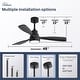 preview thumbnail 6 of 52, Sofucor 48 Inch Ceiling Fan with Light and Remote,Solid Wood Blades Low Profile,Smart Optional Work with Alexa/Google/App