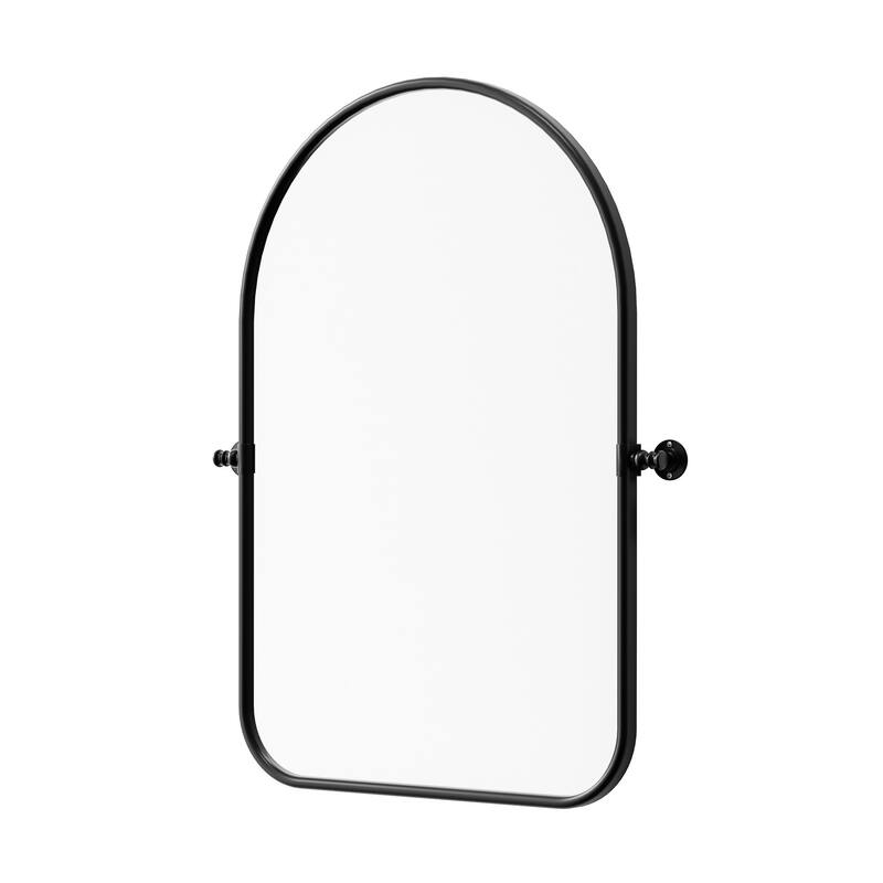 HomeRoots 36" Black Metal Arch Framed Accent Mirror - 24.00 in. x 36.00 in. x 1.56 in.