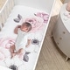preview thumbnail 3 of 4, Lambs & Ivy Floral Garden Pink/White Watercolor Cotton Baby Fitted Crib Sheet