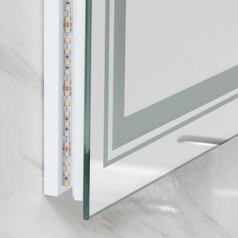 Smart LED Framless Illuminated Bathroom Mirror Anti-Fog Backlit - 42" x 20"