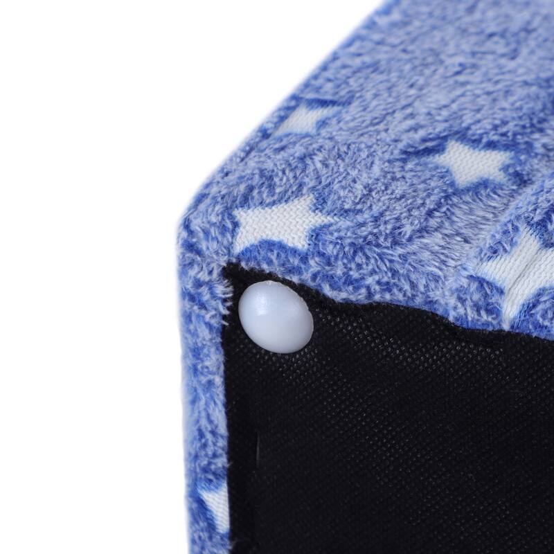Blue Kids Sofa with Glow in the Dark Stars and Foam Cushion Wooden Frame for Toddlers 18-36 Months - 19.7" W x 15.4" D x 17.3" H