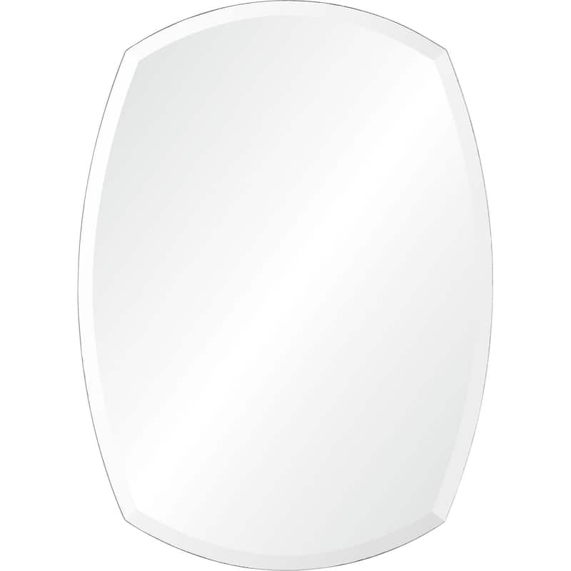 32" Clear Polished Unframed Beveled Rectangular Wall Mirror