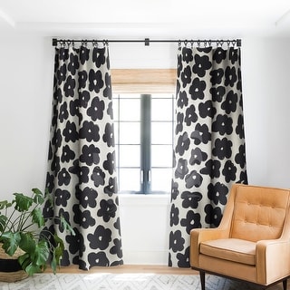 Bohomadic.Studio Black and White Daisy Pattern Blackout Window Curtain - Bed Bath & Beyond - 39033163