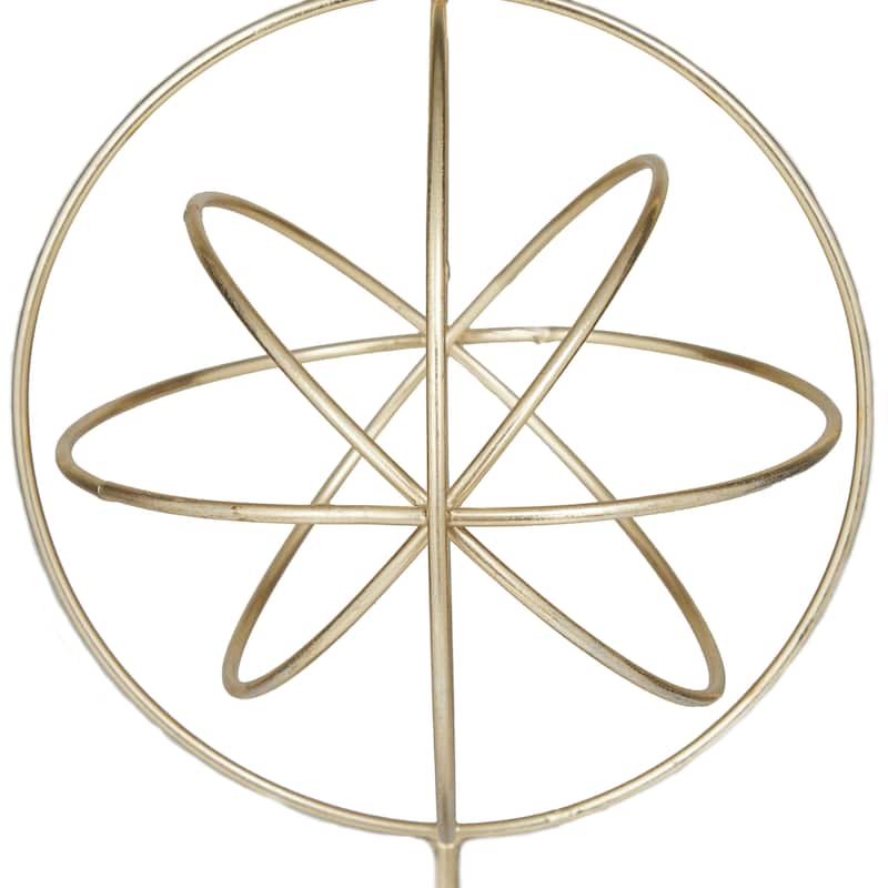 Marble Geometric Sculpture with Black Base - Gold - CosmoLiving by Cosmopolitan