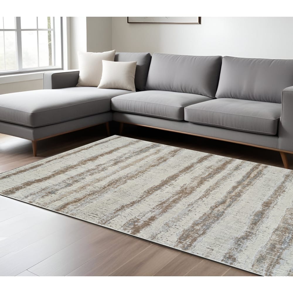 Bilar Abstract Modern Non Skid Stain Resistant Woven Durable Area Rug By HomeRoots