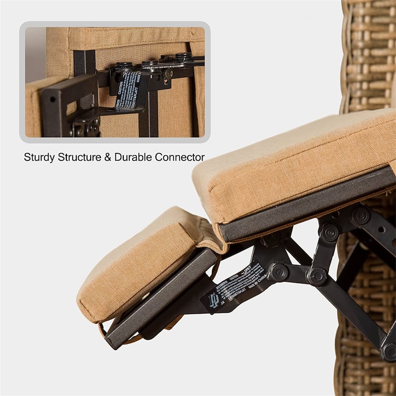 Single Patio All-Weather Wicker Recliner