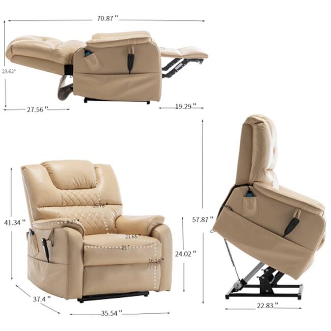 Massage Recliner Power Lift Recliner Chair,Theater Padded Seat