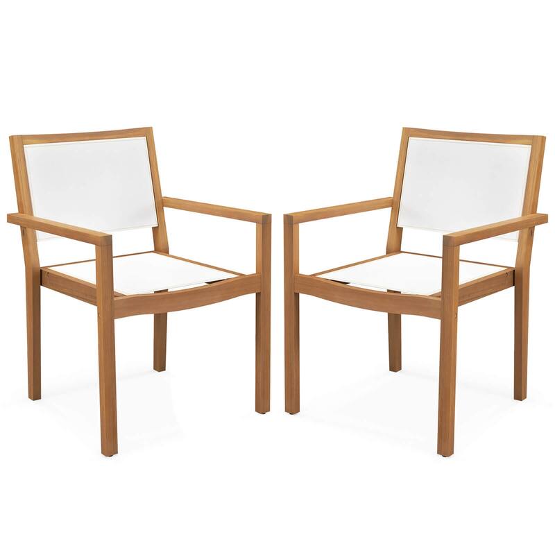 Costway Stackable Dining Chair Set of 2/4 with Wear-resistant Fabric & - 2 PCS - Set of 2
