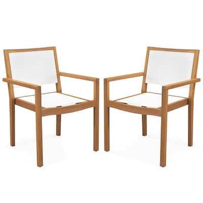 Costway Stackable Dining Chair Set of 2/4 with Wear-resistant Fabric &