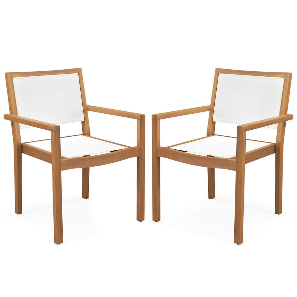 Costway Stackable Dining Chair Set of 2/4 with Wear-resistant Fabric &