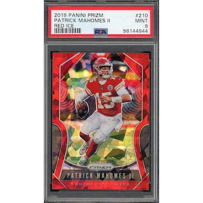 Patrick Mahomes 2019 Panini Prizm Red Ice Football Card #210 Graded PSA 9 - 8'6" x 11'6"