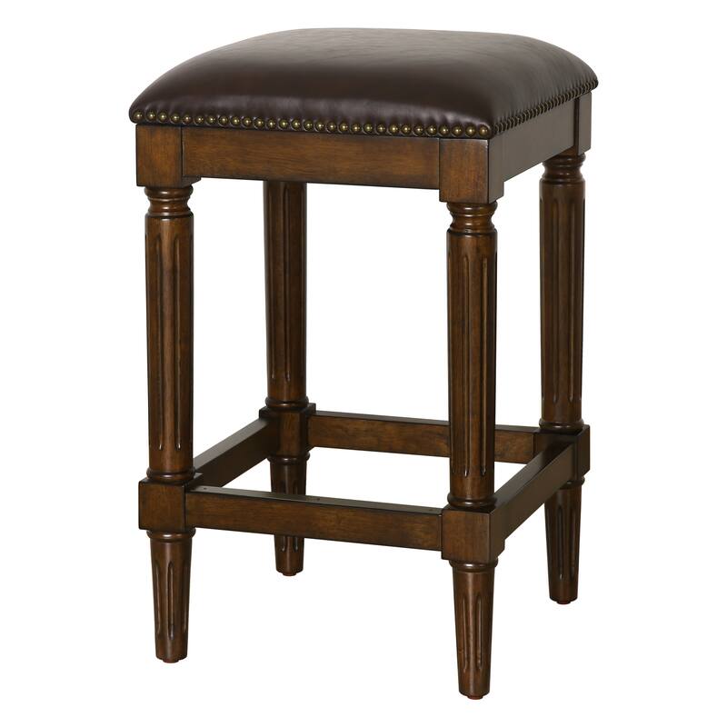Manchester Solid Wood Square Upholstered Seat Bar Stool