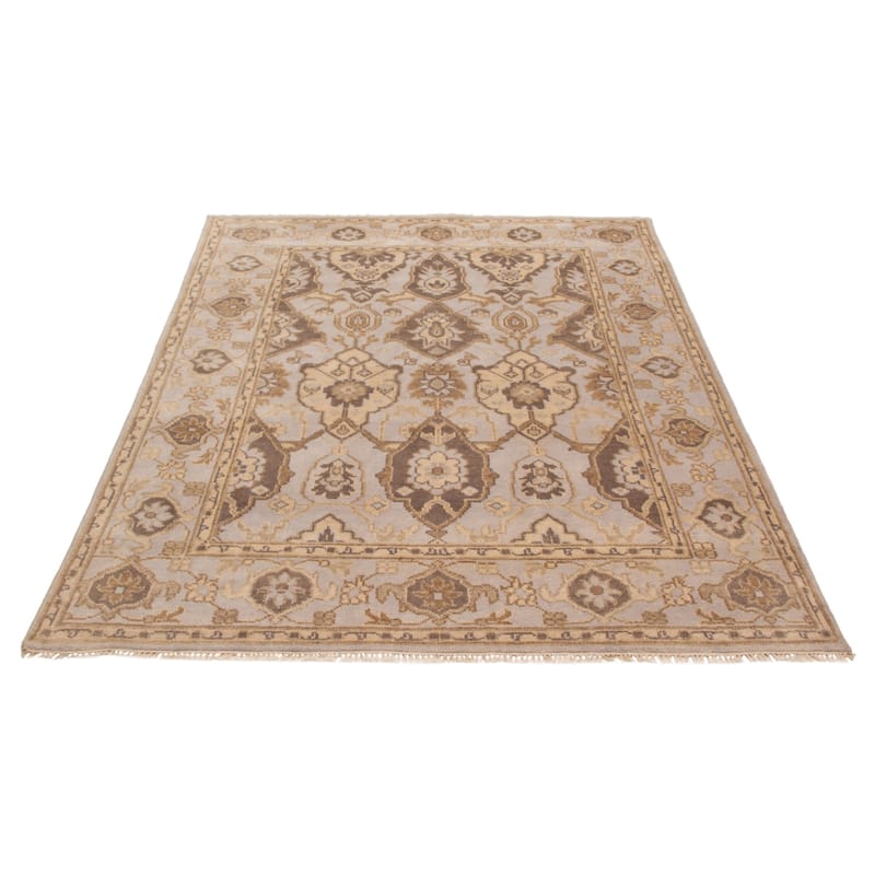 ECARPETGALLERY Hand-knotted Royal Oushak Light Grey Wool Rug - 7'10 x 9'11