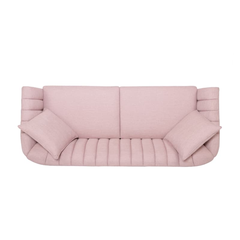 3-seater Sofa with Wood Legs and Pillows