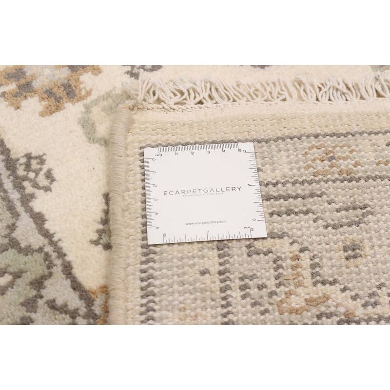 ECARPETGALLERY Hand-knotted Royal Oushak Cream Wool Rug - 2'6 x 10'2