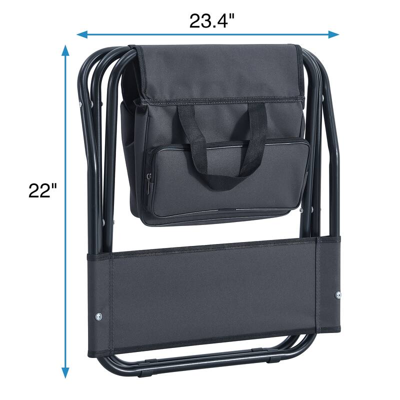 2 pieces Folding Outdoor Chair with Storage Bag Picnics and Fishing