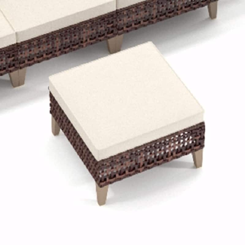 5-Piece High Footed Hollowed Out Rattan Furniture Set - 7-Seat Sofa Set with Cushions
