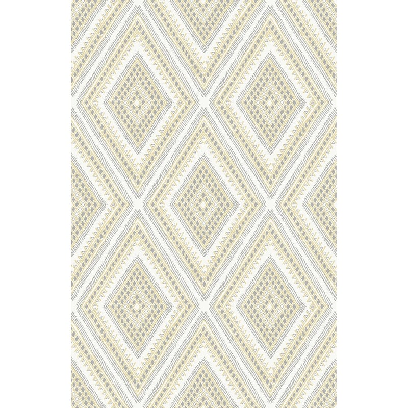 A-Street Prints Zaya Light Yellow Tribal Diamonds Wallpaper