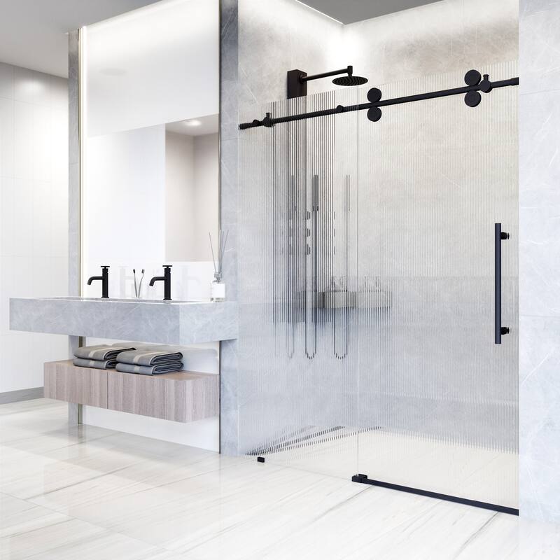 VIGO Elan 68" to 72" W x 74" H Frameless Sliding Shower Door