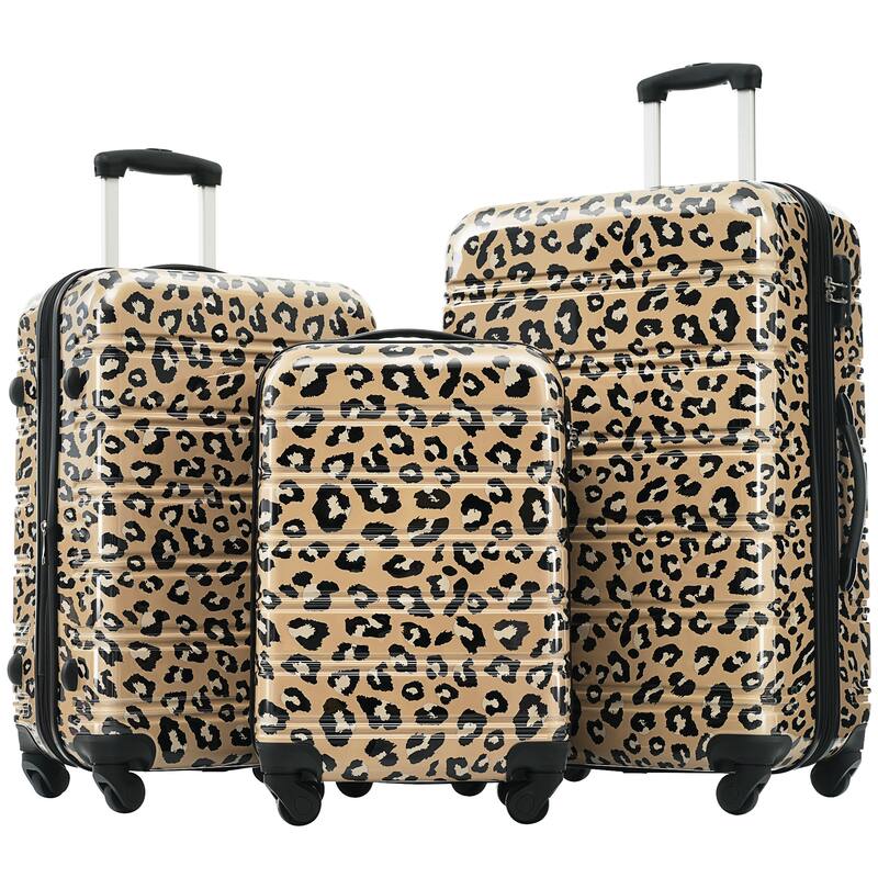 3-Piece, Modern Luggage Sets, Hard-Shell Expandable Luggage with Silicone Handles and TSA Lock, for Boarding Travel - Bronze